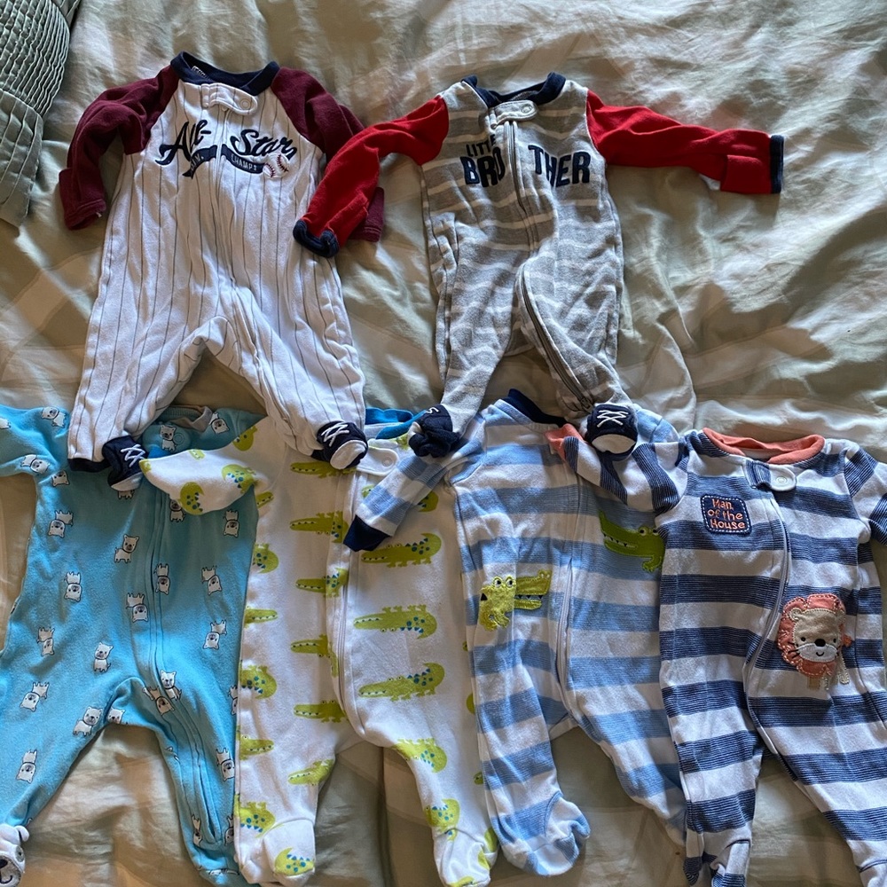 Bundle Set of 6 newborn pjs